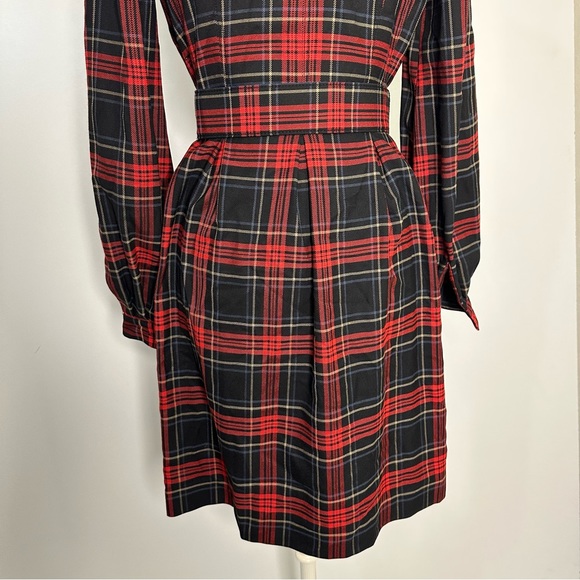 cremieux red plaid belted shirt dress 2 - Picture 13 of 16